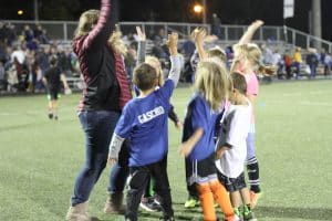 Eastern Mennonite Elementary students at half time play