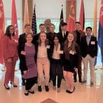 Model UN participants 2020 with sponsor Shannon Roth, front left