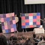 During chapel, students learned about Mennonite Central Committee, comforter sharing around the world, and the people who make comforters.