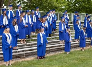 Class of 2020 Graduation. Social distance during COVID shut down. 