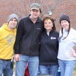 Jesse Blosser, Brian Buchanan, Chris Eberly and Lizzy Miller help with the elementary building move in, fall 2019