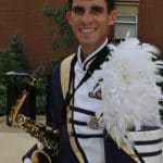 Nick Gardner with the JMU Marching Dukes