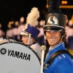 Nick Gardner with the JMU Marching Dukes