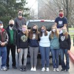 Left to right, Luke Schrock-Hurst (Mennonite Central Committee), and National Honor Society club: Elwood Yoder (sponsor), Lleyton Stutzman '21, Jenna Weaver '21, Shay Bechler '21, Anna Tieszen '21, Halie Mast  '21, Adam Stoltzfus '21, Karla Hostetter '21 and Kevin Carini (sponsor)