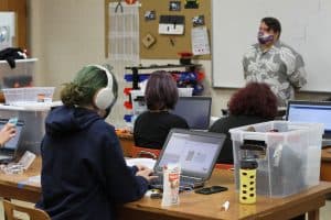 Kevin Carini teaching Robotics II class