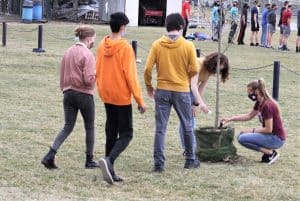 A chapel service marking one year since COVID shut down, spring 2021