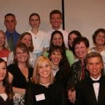 Ethan Zook '72 with alumni of the Shenandoah Valley Children's Choir. Photo courtesy of SVCC