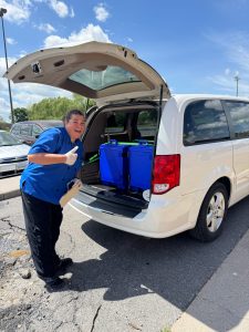 2772232815827178433 First day delivering food to the Gathering Space!